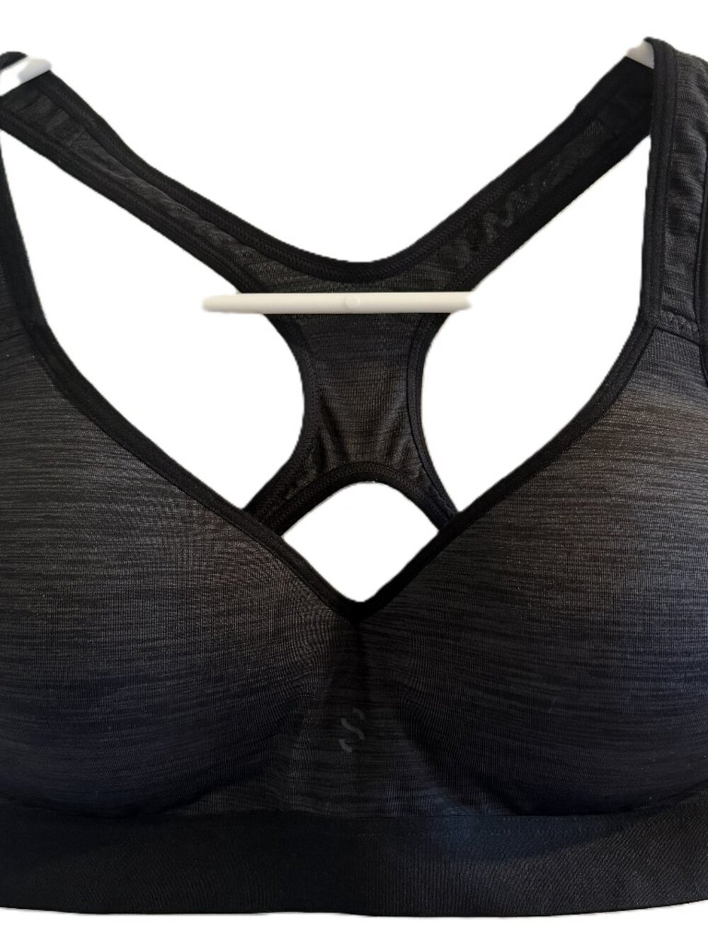 H&M Women's Racerback Padded Wireless Sports Bra Gray Black Size Small